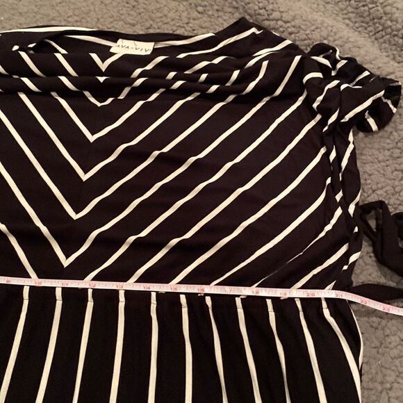 Ava & Viv Dress Plus Size Black & White Size 2X Elastic Waist Flowy - Picture 8 of 9